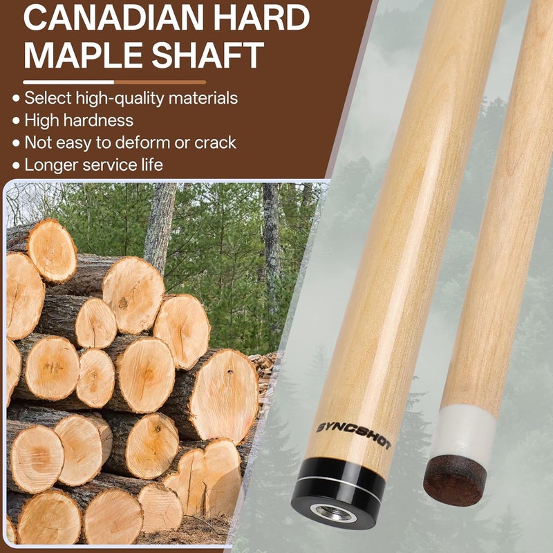 SYNCSHOT Store Pool Cues Set of 5 / 1, Pool Sticks for Adults 58 Inch 18 19 20 21Oz Maple Wood Billiards Cue Sticks, 5 Different Colors For Professional Billiard Players Bars Home Hall Table Sport - Image 2